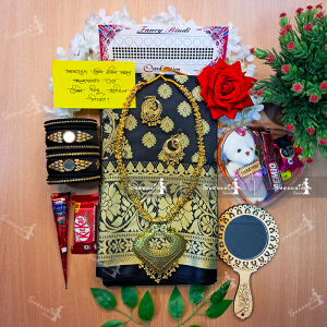 Katan Saree Combo Pack ( Black)